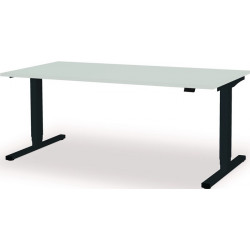 Poste de travail debout / assis levero H650-1250xB1800xT800mm gris anthracite/gris clair réglable électriquement