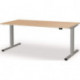 Poste de travail debout / assis levero H650-1250xB1800xT800mm blancaluminium/érable réglable électriquement