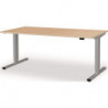 Poste de travail debout / assis levero H650-1250xB1800xT800mm blancaluminium/érable réglable électriquement