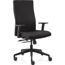 Chaise de bureau pivotante avec technologie synchrone noir 420-530 mm avec accoudoirs, capacité de charge 125 kg DAUPHIN