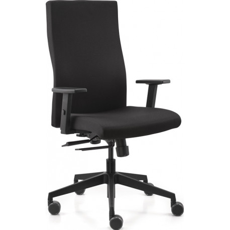 Chaise de bureau pivotante avec technologie synchrone noir 420-530 mm avec accoudoirs, capacité de charge 125 kg DAUPHIN