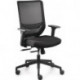 Chaise de bureau pivotante avec accoudoirs en résille, réglable en largeur et en hauteur, noir 410-520 mm avec technologie synchrone DAUPHIN