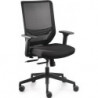 Chaise de bureau pivotante avec accoudoirs en résille, réglable en largeur et en hauteur, noir 410-520 mm avec technologie synchrone DAUPHIN
