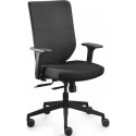 Chaise de bureau pivotante Accoudoirs confort, réglables en largeur et en hauteur, noir 410-520 mm avec technologie synchrone DAUPHIN