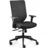 Chaise de bureau pivotante Accoudoirs confort, réglables en largeur et en hauteur, noir 410-520 mm avec technologie synchrone DAUPHIN