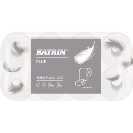 Papier toilette Katrin Plus 250 3 plis 48 feuilles a 250 feuilles-12000 feuilles KATRIN (Par 48)
