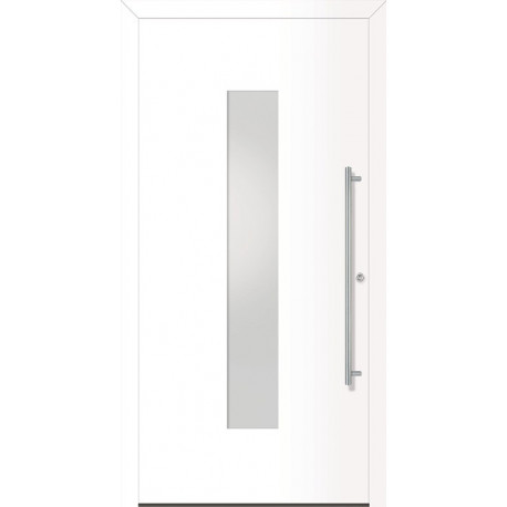 Porte d'entrée en métal Home RAL9016 Satinato blanc B1100mm H2100mm DIN gauche RC2 n.DIN EN1627
