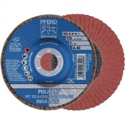 Disque à lamelles POLIFAN A-COOL SG INOX+ALU D. 125 mm granulation A-40 conique (Par 10)
