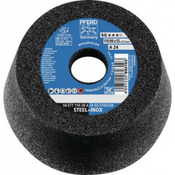 Meule boisseau ETT SG STEELOX 110/55 mm INOX et acier P16 perçage 22.23 mm PFERD