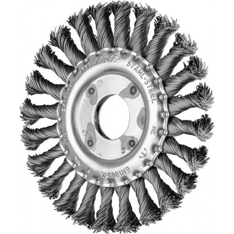 Brosse plate RBG 11512/22.2 ST 0.50 D. 115 mm épaisseur de fil 0.5 mm acier 12 m