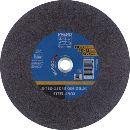 Disque à tronçonner PSF CHOP STEELOX D350x2.8 mm droit acier/INOX perçage 25.4 m (Par 10)