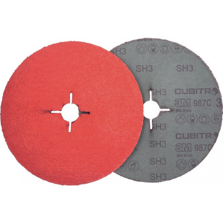 Disque fibre Cubitron II 987 C D.125mm K.36+ INOX grain céramique 3M (Par 25)