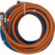 Tuyau de gaz autogène 6/9x5/3.5mm 1/4pouce RH/3/8pouce LH monté av brides de tuyaux longueur L.15m