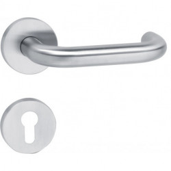 Poignée porte 111XAH11.130 acier inoxydable XA pour épaisseur de porte 38,1 - 48,0 mm PZ rond DIN gauche / droite HEWI