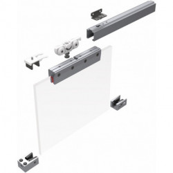 Système coulissant 73 80kg 1700mm EV1 anodisé.GLT 8/10mm complète.