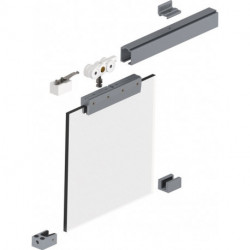 Système coulissant 140 2100mm EV1 anodisé.GLT ESG 8/10mm complète.910-1100mm Dm.HELM