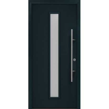 Porte d'entrée en métal PRO anthr.RAL7016 Satinato B1100mmH2100mm gauche RC2 DIN EN1627 