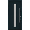 Porte d'entrée en métal PRO anthrRAL7016 Satinato B1100mm H2100mm droite RC2 DIN EN1627 