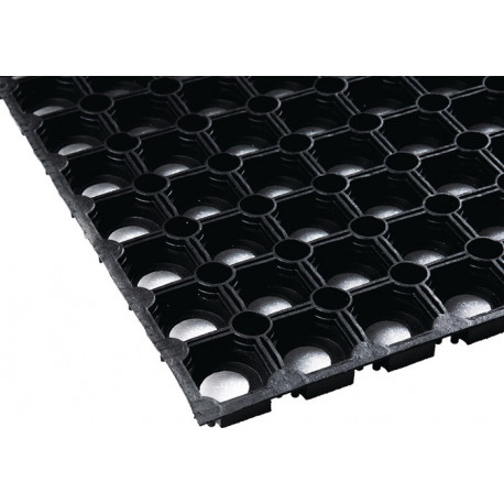 Tapis circulaire en caoutchouc l. 1 m L. 1,5 m épaisseur 22 mm noir NR/SBR sans insert tissé