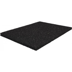 Tapis de protection de bâtiment l. 1,25 m L. 10 m épaisseur 10 mm noir caoutchouc granulé sans insert tissé