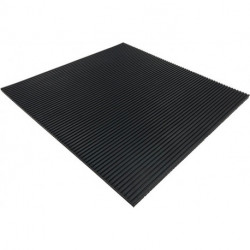 Tapis anti-vibrations l. 0,5 m L. 0,5 m épaisseur 10 mm noir NR/SBR sans insert tissé