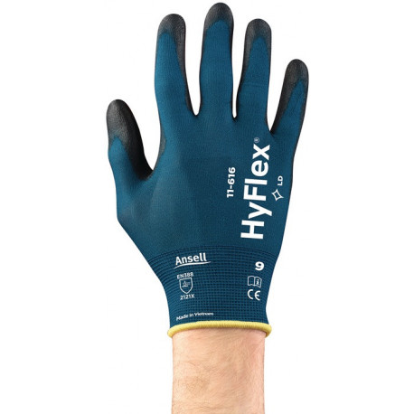 Gant HyFlex® 11-616 Taille 9 vertbleu/noir EN 388:2016 PSA II 12 PA (Par 12)
