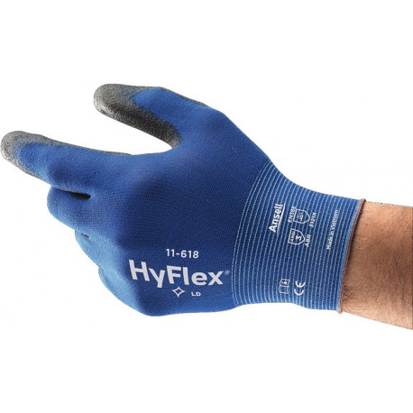 Gant HyFlex® 11-618 Taille 11 bleu/noir EN 388 PSA II Nyl.m.PU ANSELL (Par 12)
