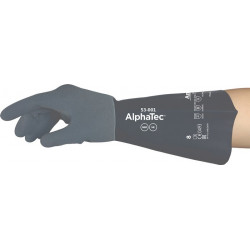 Gant de protection chimiquee AlphaTec 53-001 Taille 11 gris/noir EN 388.EN 374.EN 407 6 PA (Par 6)