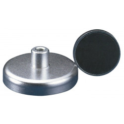 Aimant plat D.25xH7mm avec douille filetée adhérence 40 N