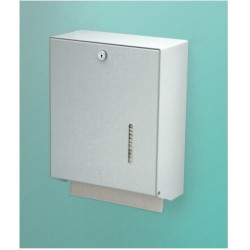 Distributeur de serviettes universel 750 avec serrure Aluminium blanc