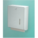 Distributeur de serviettes universel 750 avec serrure Aluminium blanc
