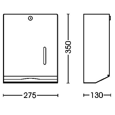 Distributeur de serviettes universel 750 avec serrure Inox
