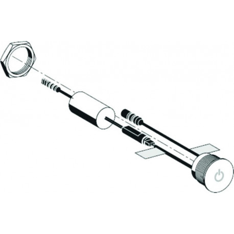 Bouton piezo Schell 12V. pour douche chromée
