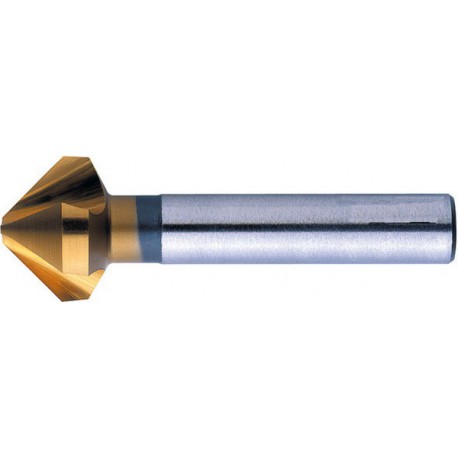 Fraise conique 90°, à chanfreiner et ébavurer, en acier à coupe rapide, DIN 335-C, revêtement TiN, Ø nominal : 5,8 mm, Plus petit Ø 1,5 mm