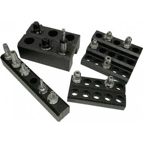 Porte-outil HSK63 en support de table polypropylène 15 p. l. 360 x P. 245 x H. 150 mm