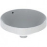 Lavabo à encastrer VariForm rond d: 400mm sans trou de robinetterieavec trop plein blanc