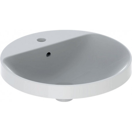 Lavabo à encastrer VariForm rond d: 480mm avec trou pour robinetavec trop plein blanc KT