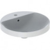 Lavabo à encastrer VariForm rond d: 480mm avec trou pour robinetavec trop plein blanc KT