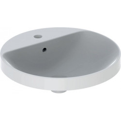 Lavabo à encastrer VariForm rond d: 480mm avec trou pour robinetavec trop plein blanc