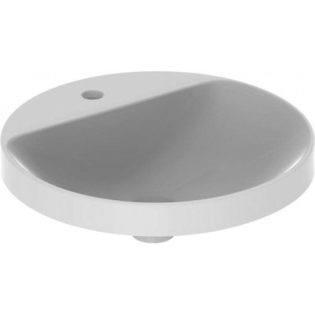 Lavabo à encastrer VariForm rond d: 480mm avec trou pour robinet sans trop plein blanc
