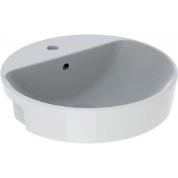Lavabo semi-encastré Geberit VariForm rond d : 500mm avec trou pour robinet avec trop pleinwe
