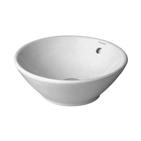 Vasque à poser Duravit BACINO avec trop-plein sans plage de robinetterie d- 420mm sans plage de robinetterie we