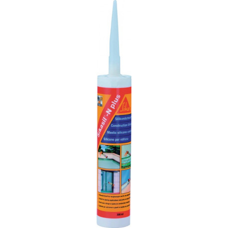 Enduit d'étanchéité en silicone SIKASIL N plus transparent 300 ml cartouche SIKA (Par 12)