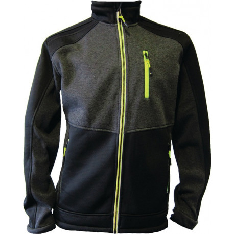 Veste polaire tricotée Taille XXXL vert foncé / noir / vert citron TERRAX