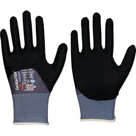 Gants LeikaFlex® Brilliant Taille 10 gris/noir PSA II 12 PA LEIPOLD (Par 12)