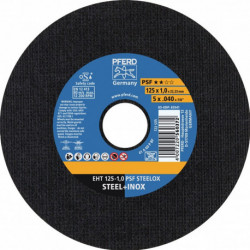 Disque à tronçonner PSF STEELOX D125x1.6 mm droit INOX perçage 22.23 mm PFERD (Par 25)