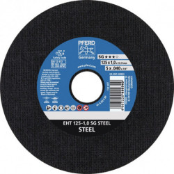 Disque à tronçonner SG STEEL D125x1 mm droit acier perçage 22.23 mm PFERD (Par 25)