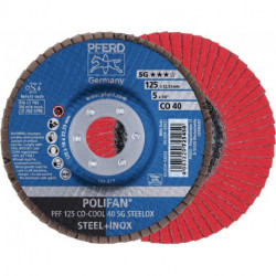 Disque à lamelles POLIFAN CO-COOL SG STEELOX D. 125 mm granulation 40 plat INOX (Par 10)