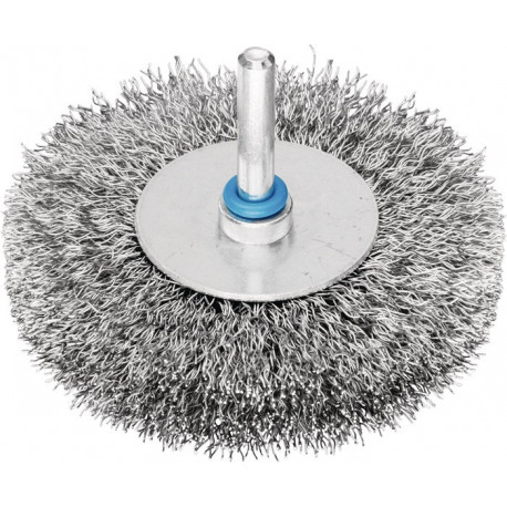 Brosse plate RBU 8015/6 INOX 0.30 D. 80 mm 6 mm épaisseur de fil 0.3 mm VA 15 mm