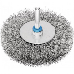 Brosse plate RBU 10010/6 INOX0.30 D. 100 mm 6 mm épaisseur de fil 0.3 mm VA 10 m